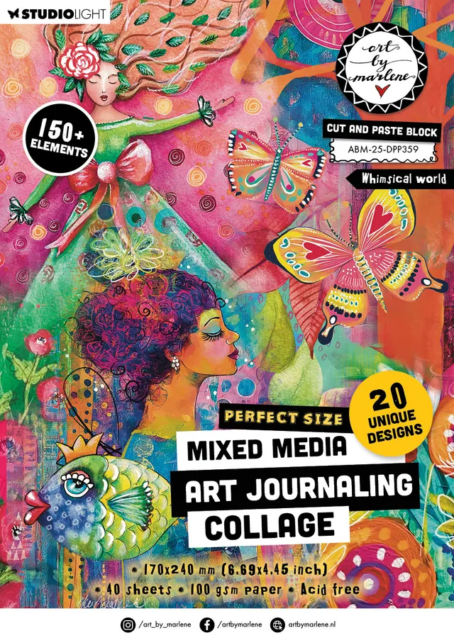 Studio Light Art By Marlene Whymsical World collagepapir A5 40 ark