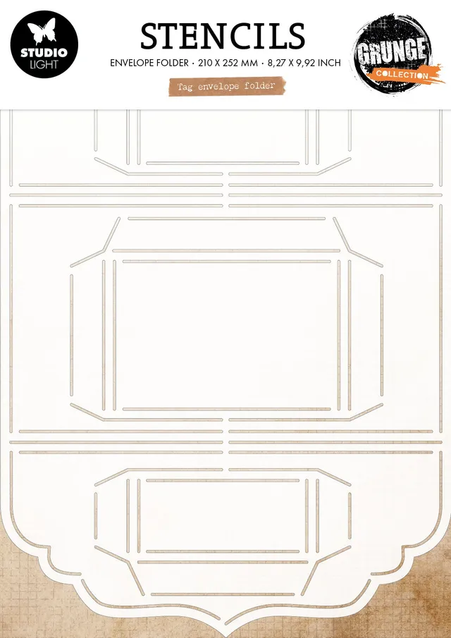 Studio Light Grunge Tag Envelope stencil tag A4