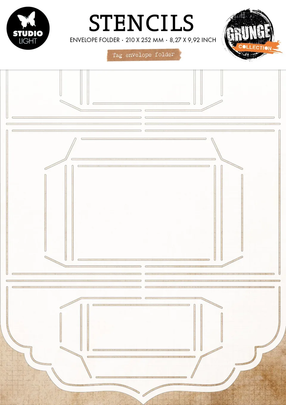 Studio Light Grunge Tag Envelope stencil tag A4