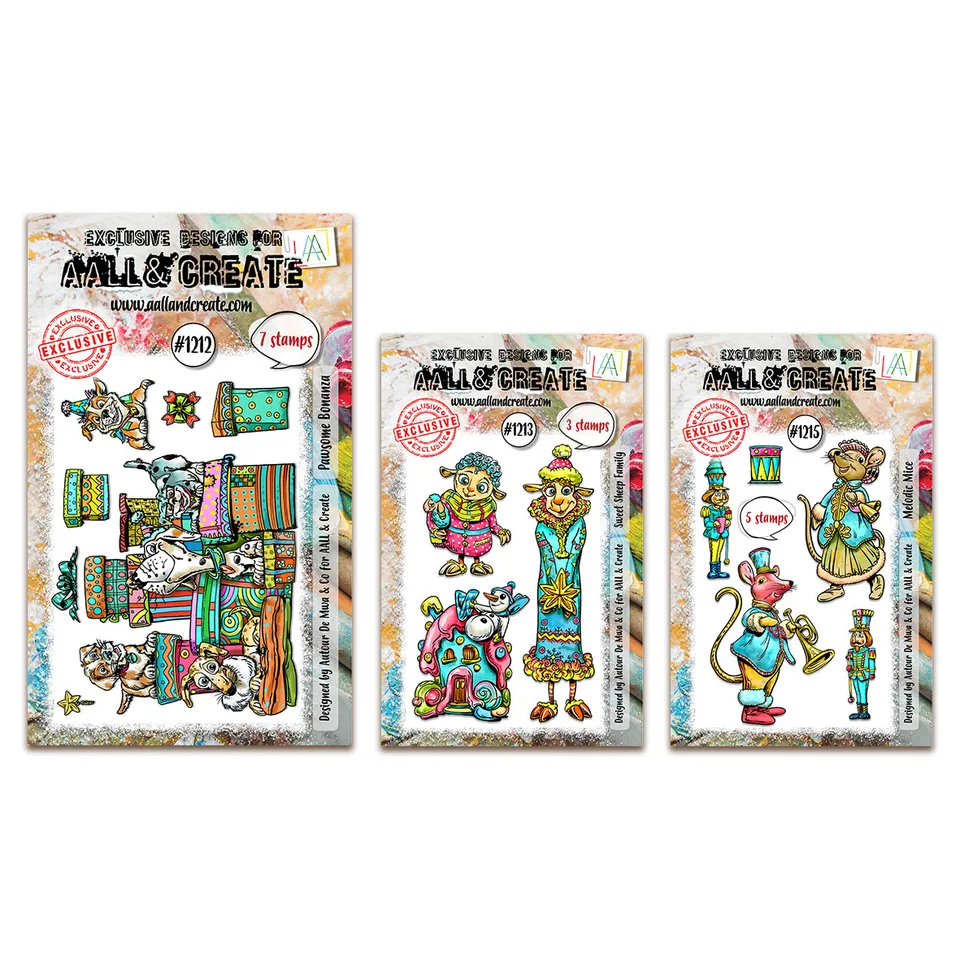 AALL & Create Festive Furry Friends stempelsett 3-pak jul