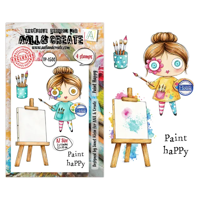 AALL & Create Paint Happy TP-1500 stempelsett A7 maling