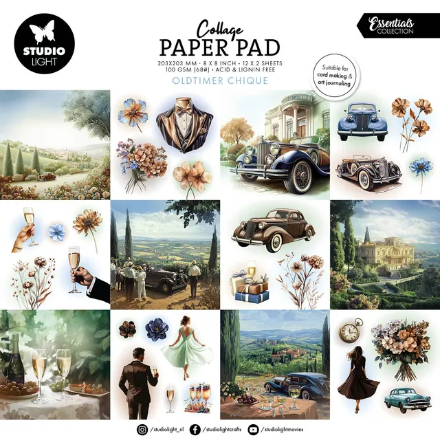 Studio Light Essentials Oldtimer Chique collagepapir 24 ark