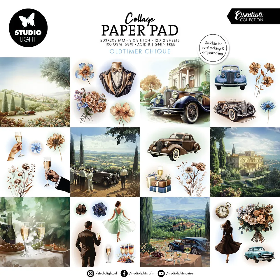 Studio Light Essentials Oldtimer Chique collagepapir 24 ark