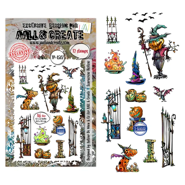 Aall and Create TP-1507 Scarecrow Hollow stempelsett A6 halloween