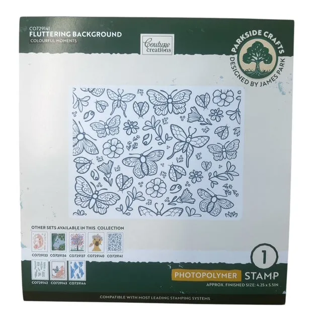 Couture Creations Colourful Moments Fluttering Background stempel blomsterbakgrunn