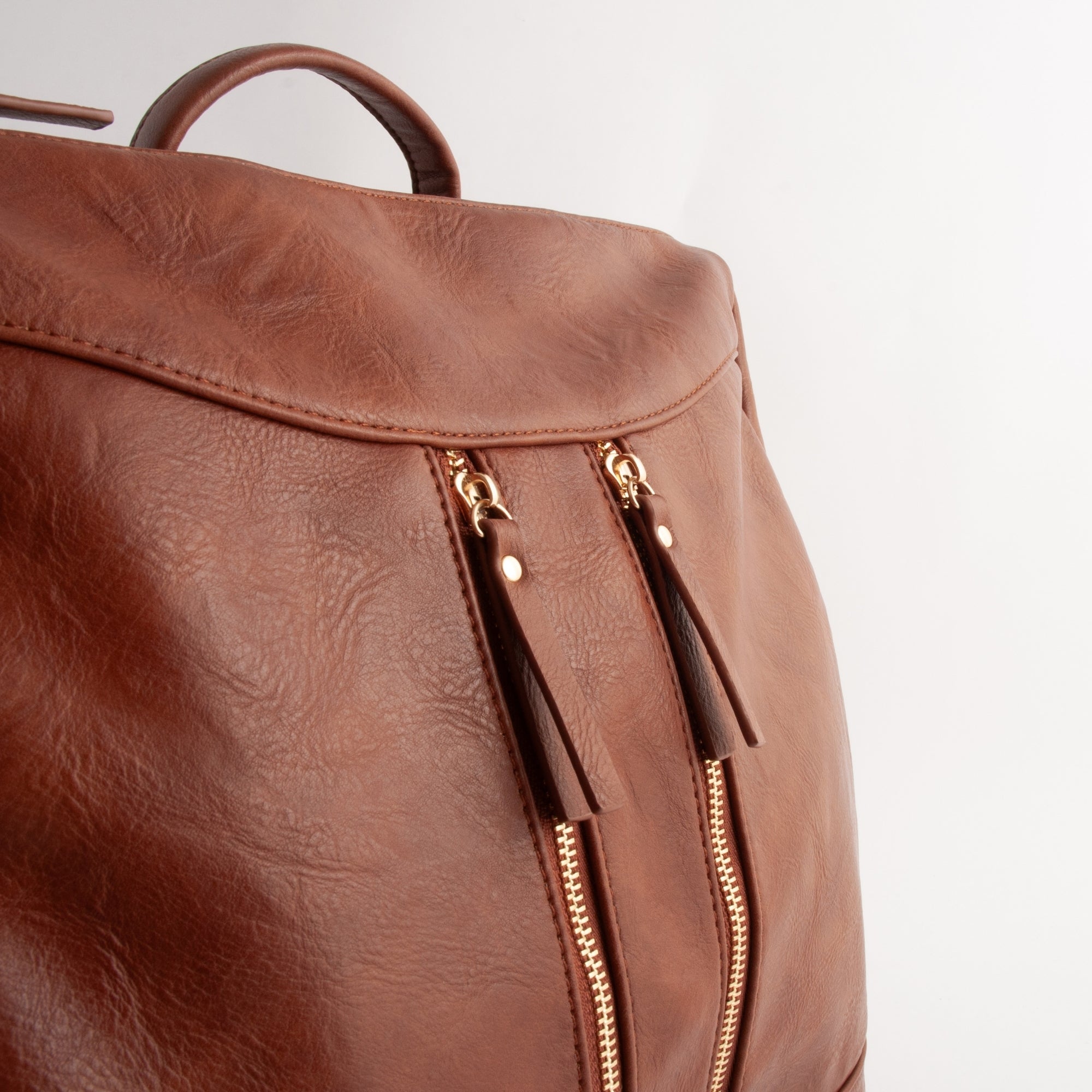 KaiserCraft Messenger ryggsekk tan kunstskinn stor