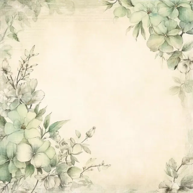 Reprint Bear Bear Flowers mønsterpapir 12x12 blomster