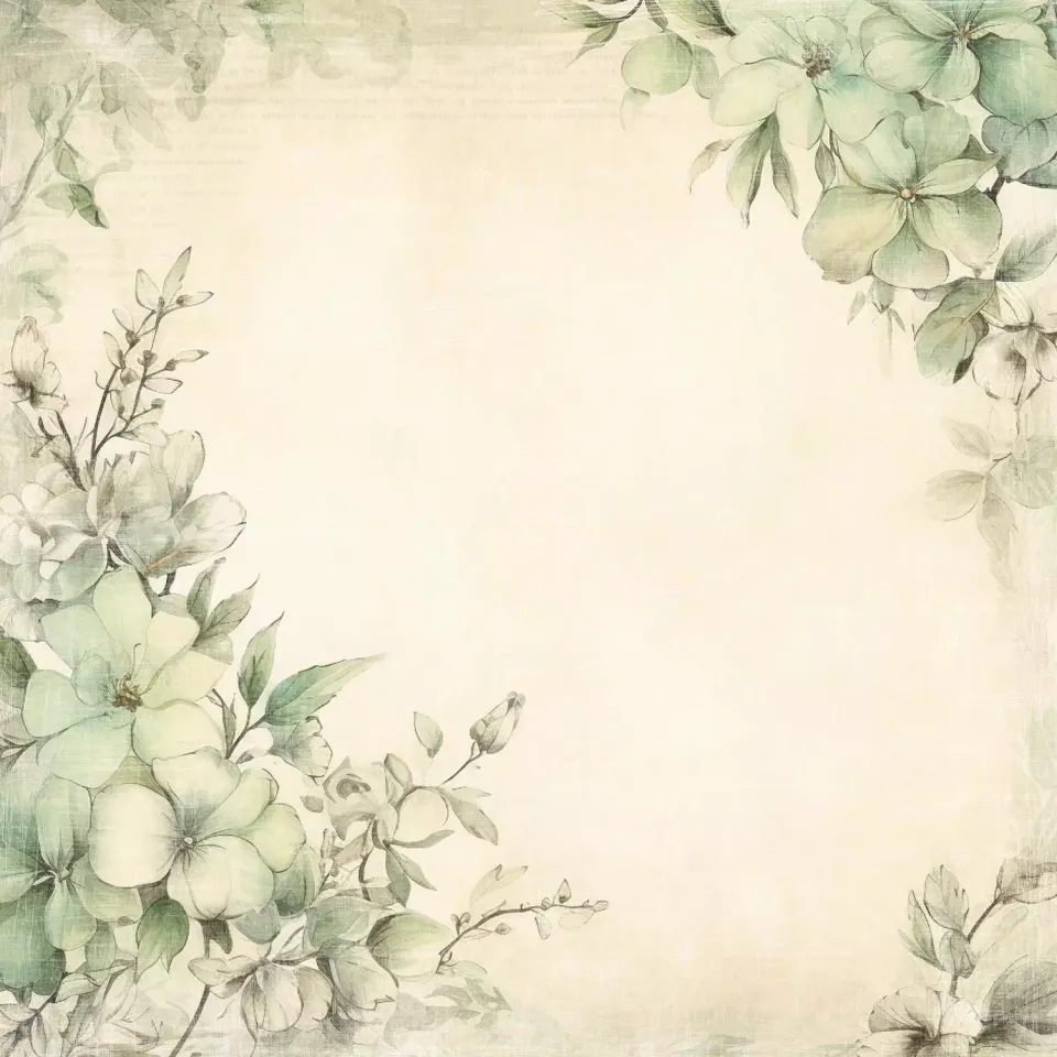 Reprint Bear Bear Flowers mønsterpapir 12x12 blomster