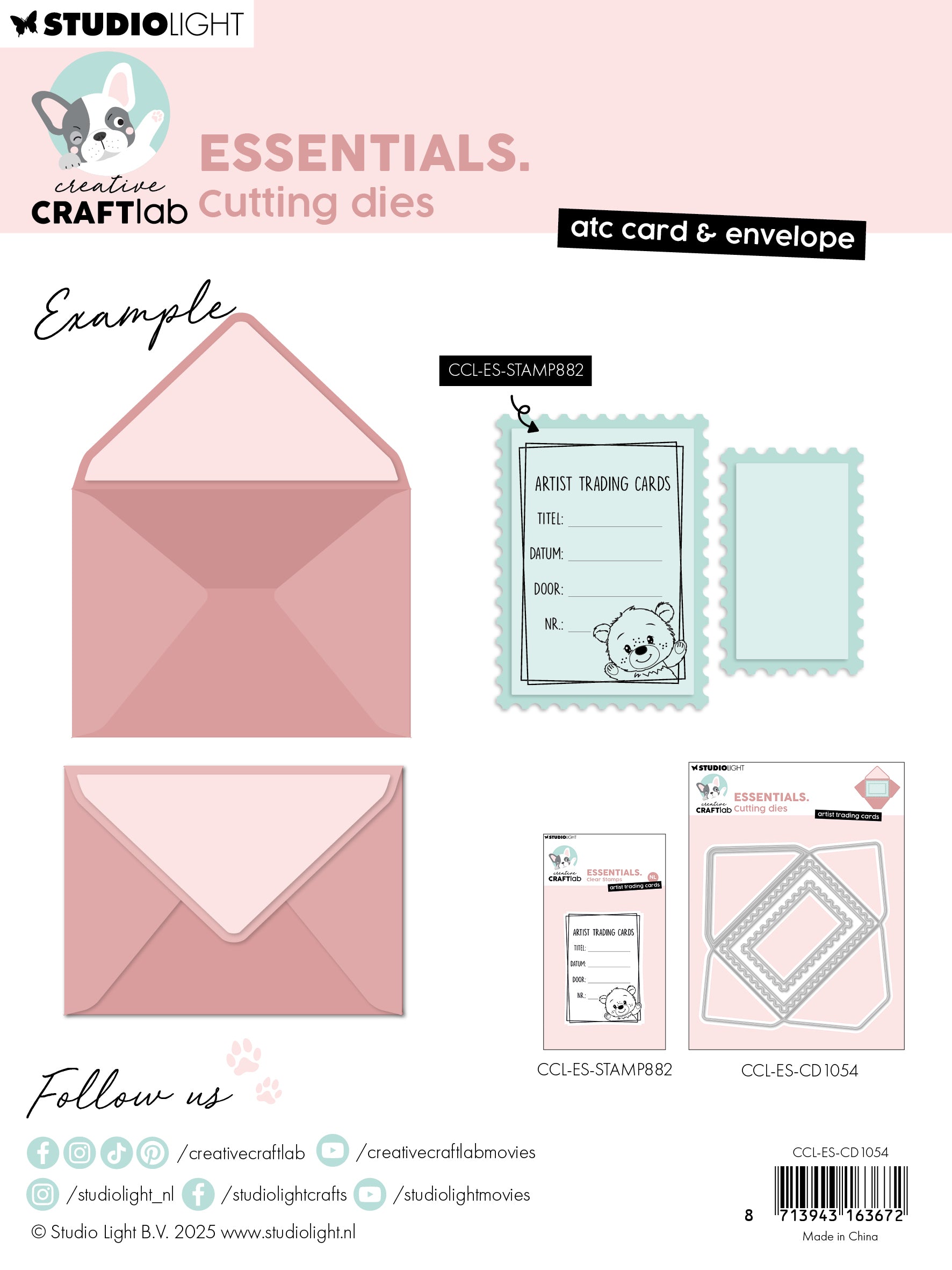 Studio Light Creative Craftlab ATC dies kort og konvolutt