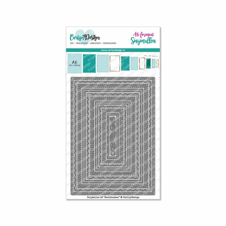 CarlijnDesign CDSN-0103 A6 Rechthoeken dies rektangler søm