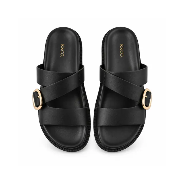 KaiserCraft Sun and Sea Buckle Strap sandaler svart skinn