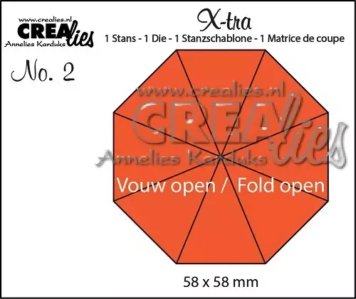 Crealies X-tra No. 2 Fold Open dies 8 deler