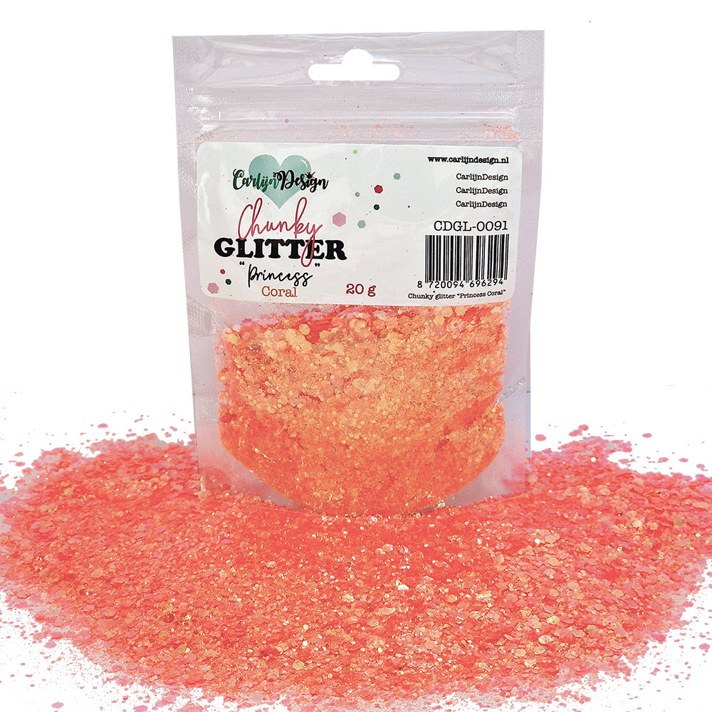 CarlijnDesign Princess 14 glitter combo 6x20g rosa