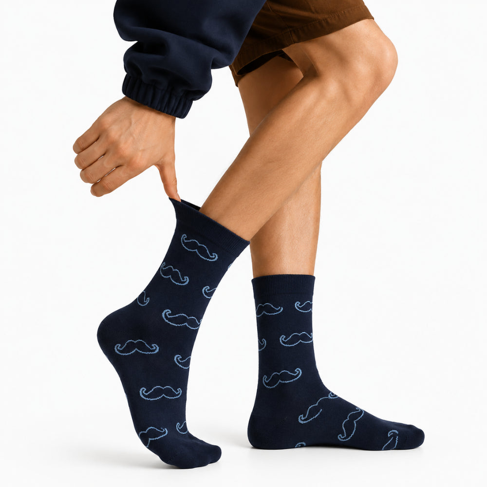 K&Co Mens Moustache ullsokker 2-pakning one size