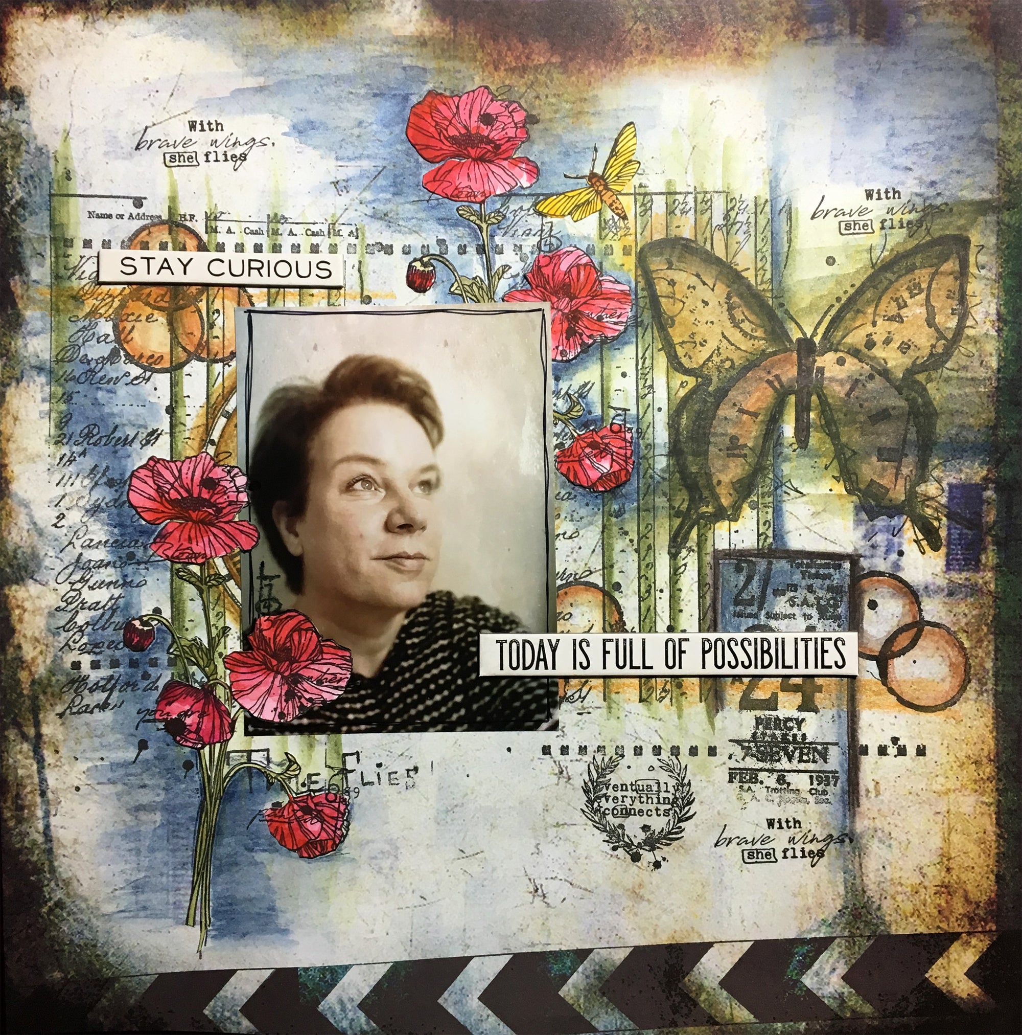 Aall and Create TP-197 Scripted Botanicals stempelsett A5