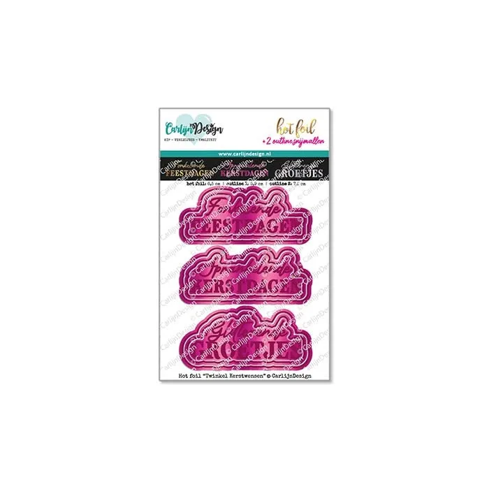CarlijnDesign CDHF-0039 juletekster hotfoil-plate 3 stk