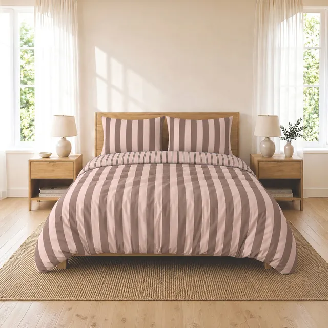 K&Co. House Series Dahlia Stripe dynetrekksett bomull