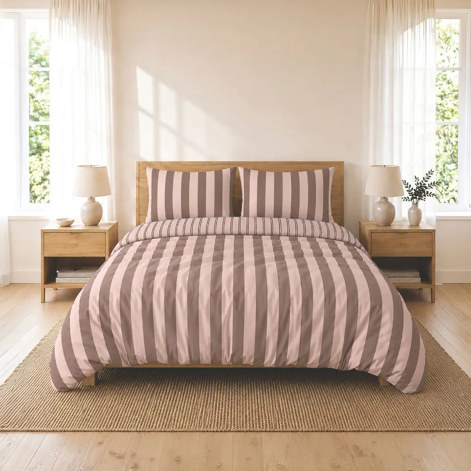 K&Co. House Series Dahlia Stripe dynetrekksett bomull