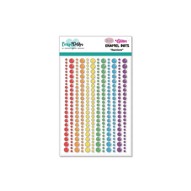 CarlijnDesign Glitter Enamel Dots Rainbow CDED-0003 300stk