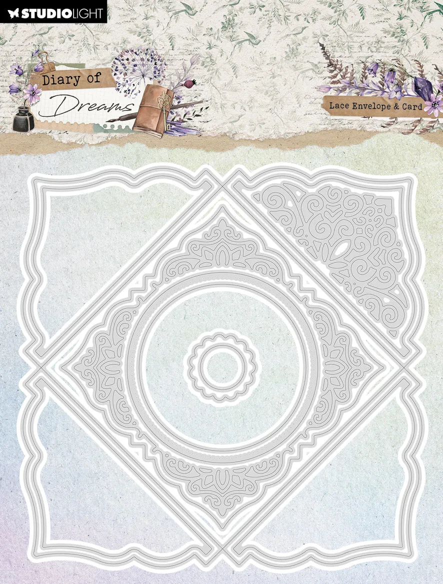 Studio Light Diary of Dreams Lace envelope dies blonde