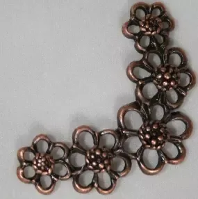 Korthobby Blomsterhjørne metallpynt kobber