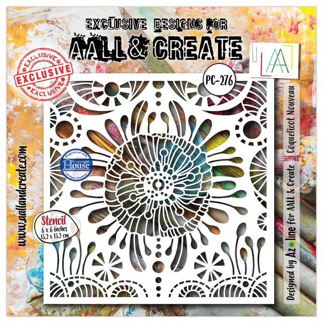 AALL & Create PC-276 Coquelicot Nouveau sjablong 15x15 cm blomster