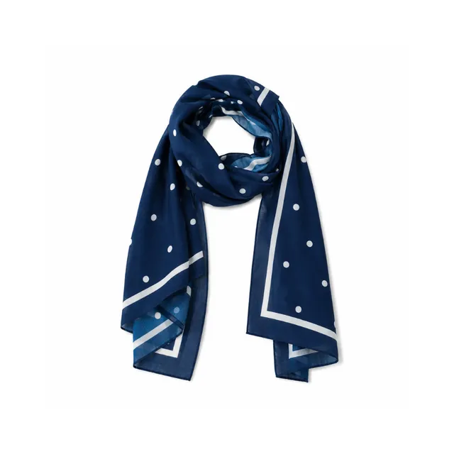 K&Co Sunset Spritz Navydot sommerskjerf 180x90cm