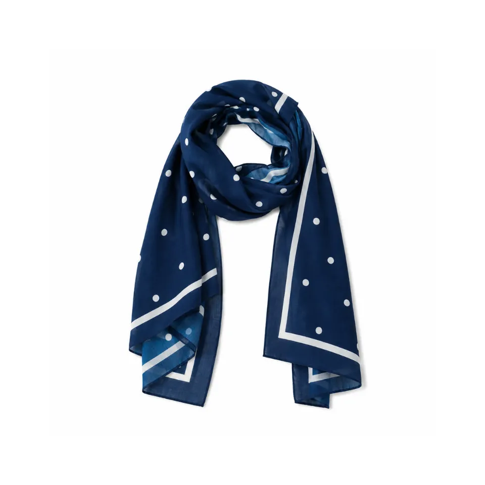 K&Co Sunset Spritz Navydot sommerskjerf 180x90cm