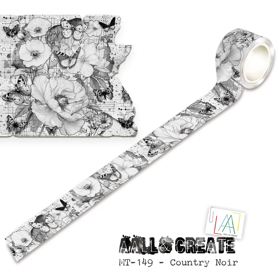 Aall and Create MT-149 Country Noir washi tape 25mm 10m lag