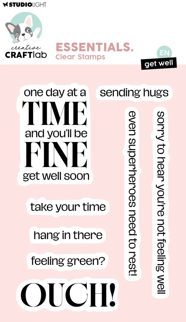 Creative Craftlab Essentials Get Well clear stamp god bedring
