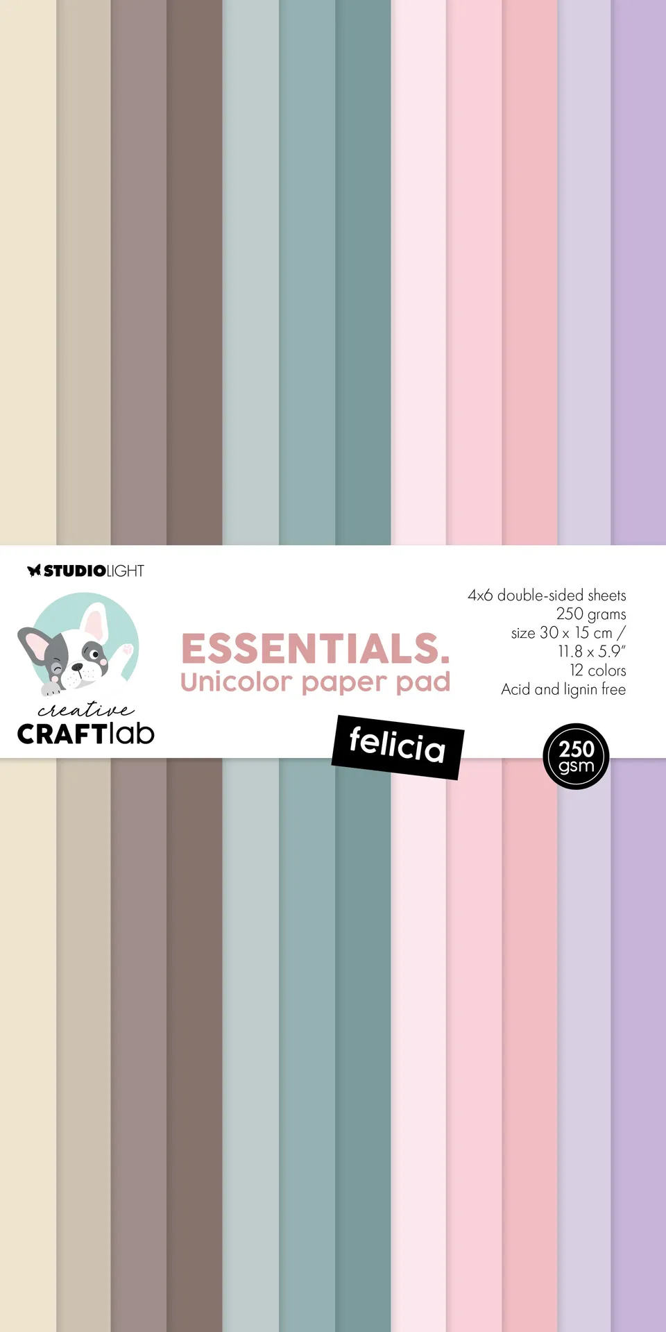 Studio Light Creative Craftlab papirblokk Felicia ensfarget