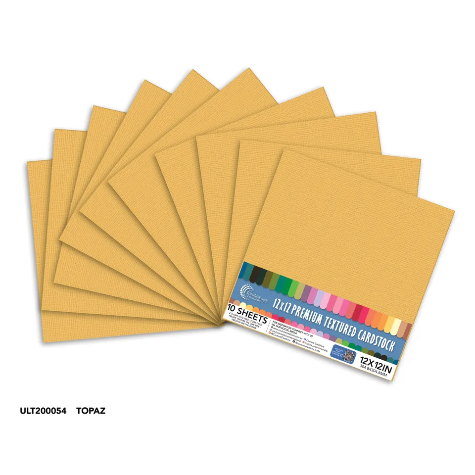 Couture Creations Topaz teksturert kartong 12x12 10 ark