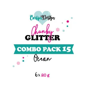 CarlijnDesign CDGL-0037 chunky glitter 20 g rosa stjerner