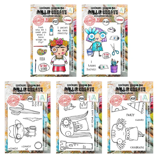 Aall and Create Creatives 5x A7 stempelsett 5-pakning klar polymer