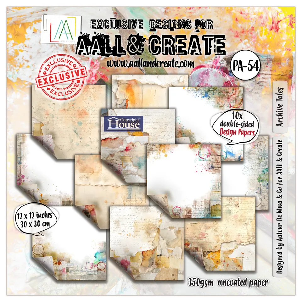 Aall and Create PA-54 mønsterpapir Archive Tales 30x30 cm