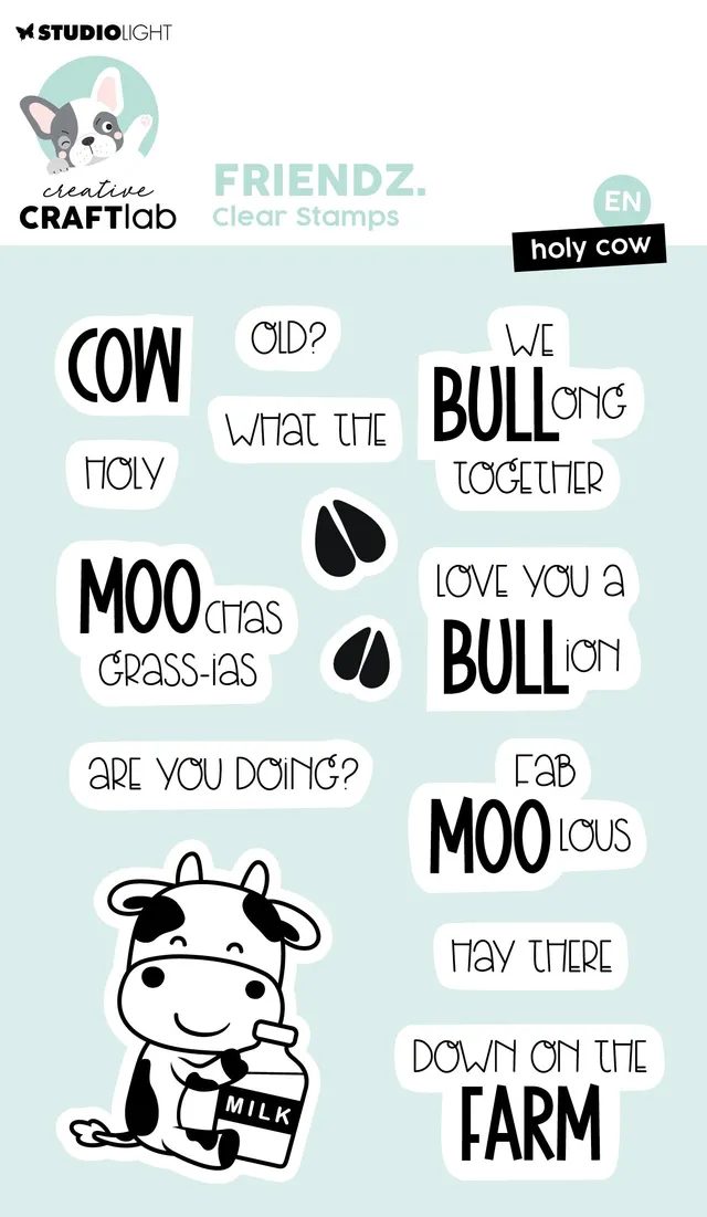 Creative Craftlab Friendz Holy cow clear stamp ku