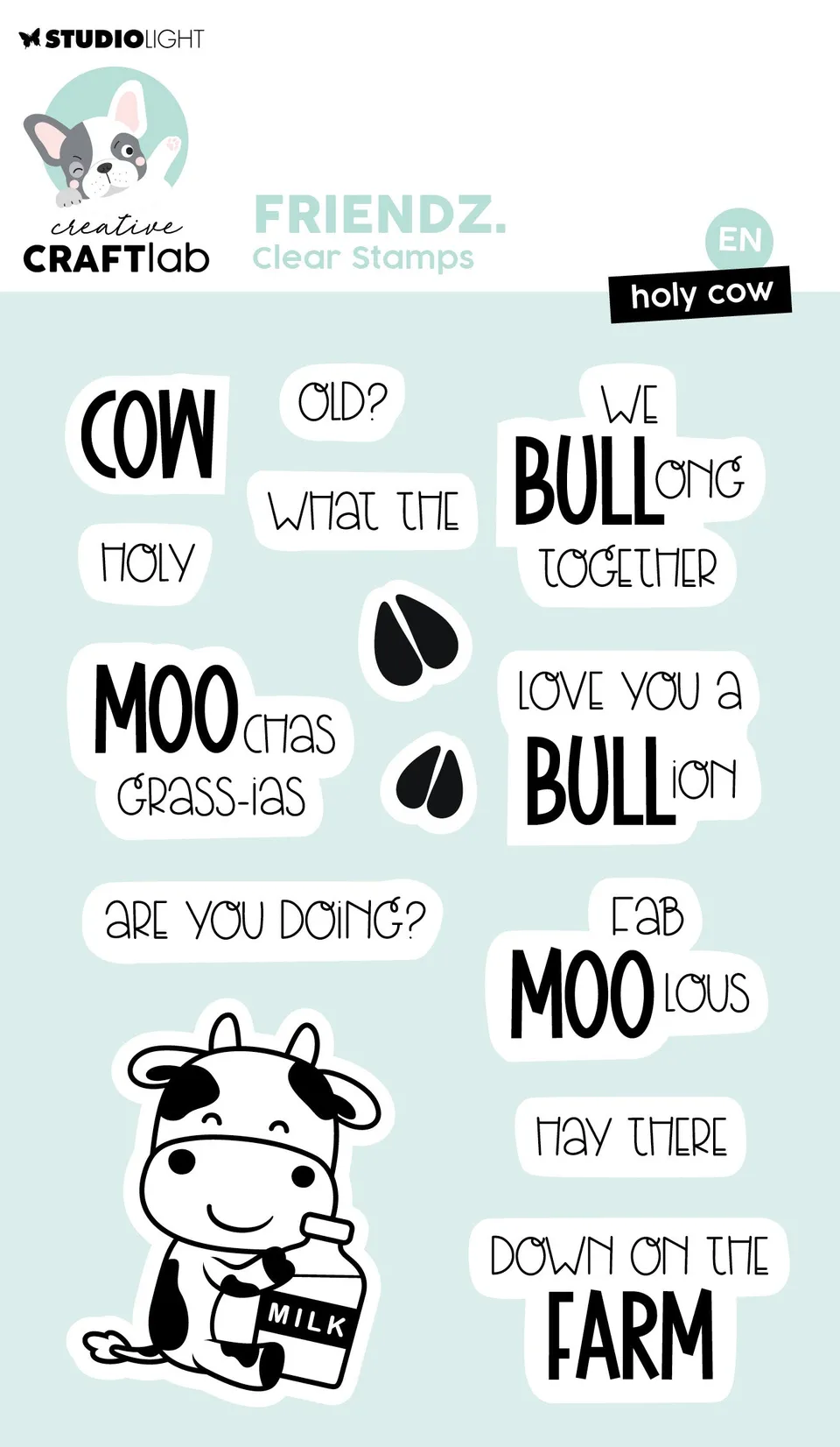 Creative Craftlab Friendz Holy cow clear stamp ku