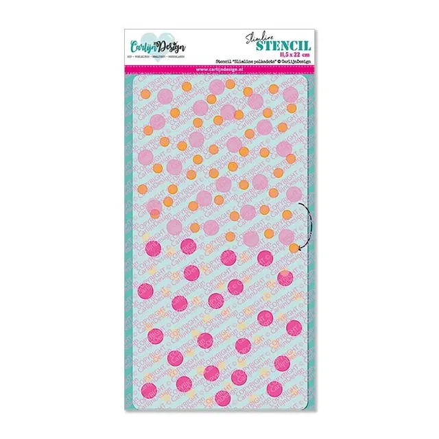 CarlijnDesign Slimline polkadots CDSC-0017 sjablong 11,5x22