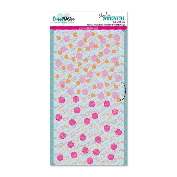 CarlijnDesign Slimline polkadots CDSC-0017 sjablong 11,5x22