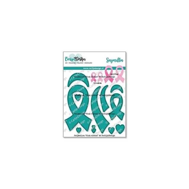 CarlijnDesign CDSN-0246 pink ribbon dies rosa sløyfe 2 str