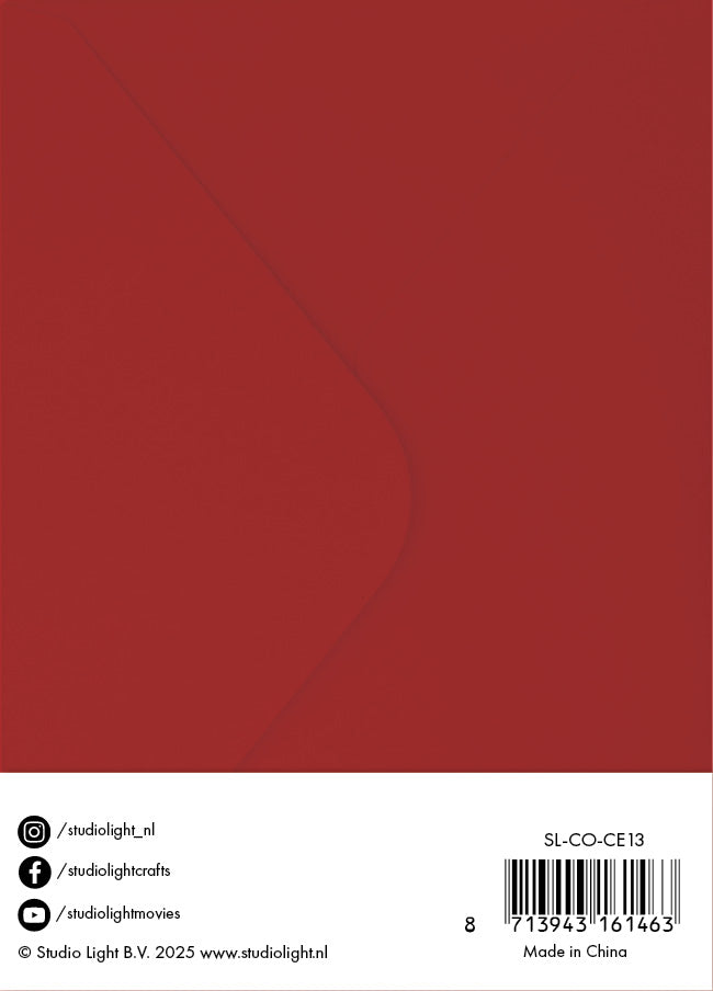 Studio Light Essentials Christmas red kort og konvolutter A6 20 stk