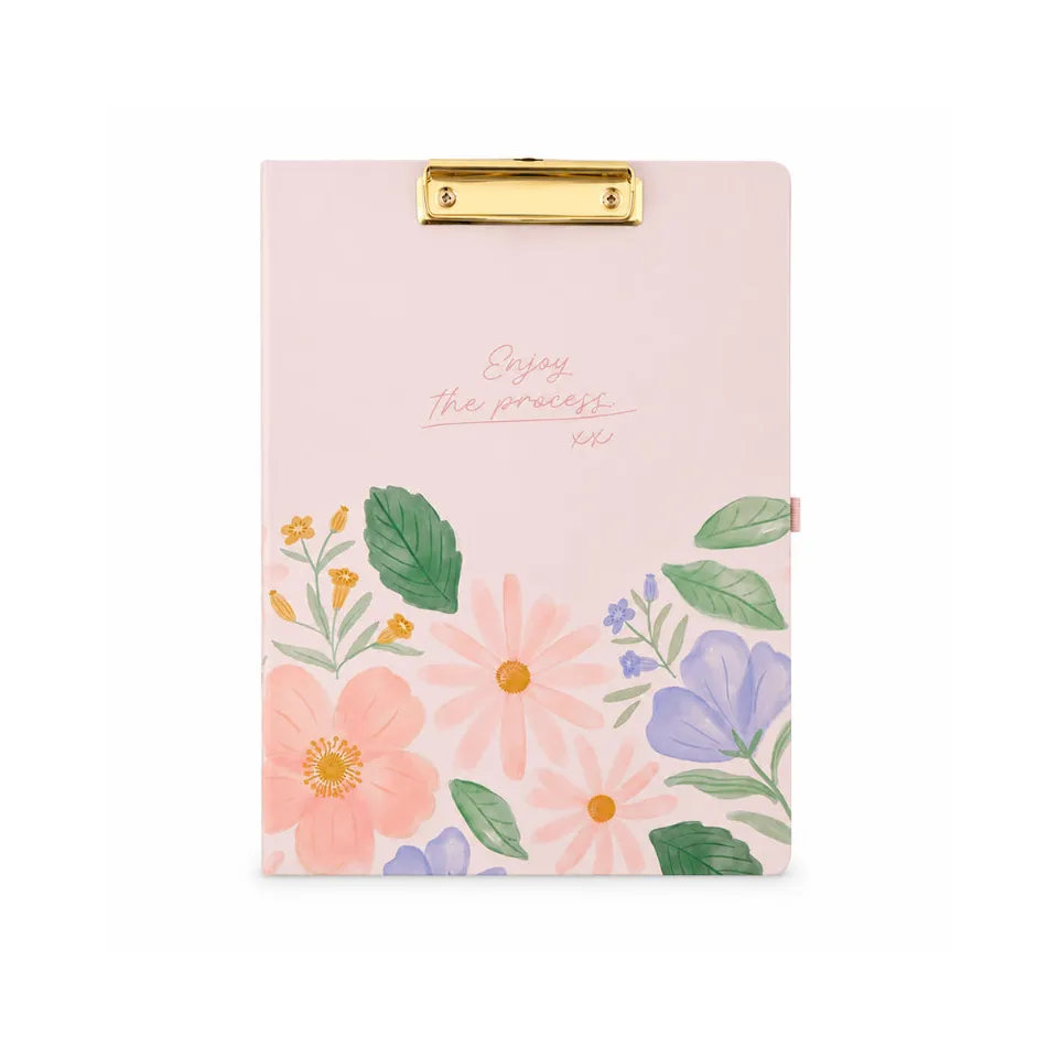 KaiserCraft Grace Collection skrivemappe pink blossom med klemme