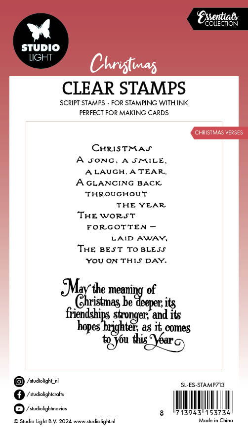 Studio Light Essentials Christmas Verses stempel engelske juletekster