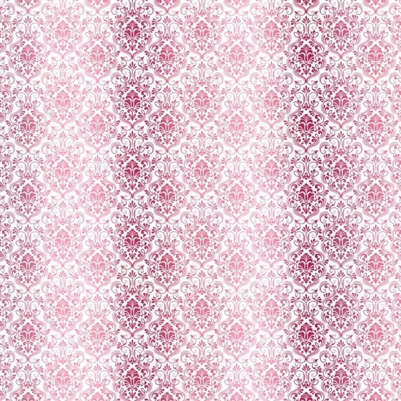 Kora Damask Fatima kartong hvit rosa folie