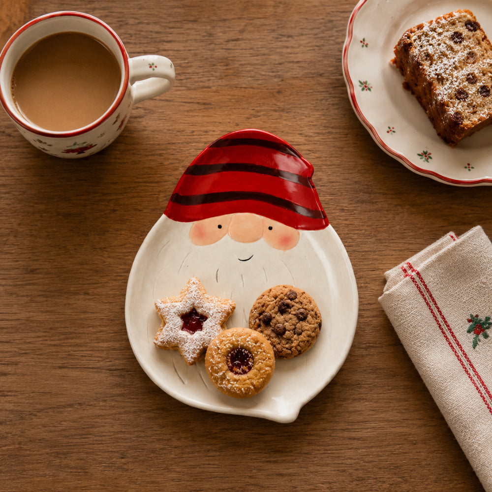 KaiserCraft Christmas Santa Plate stort julefat 21 cm dolomitt