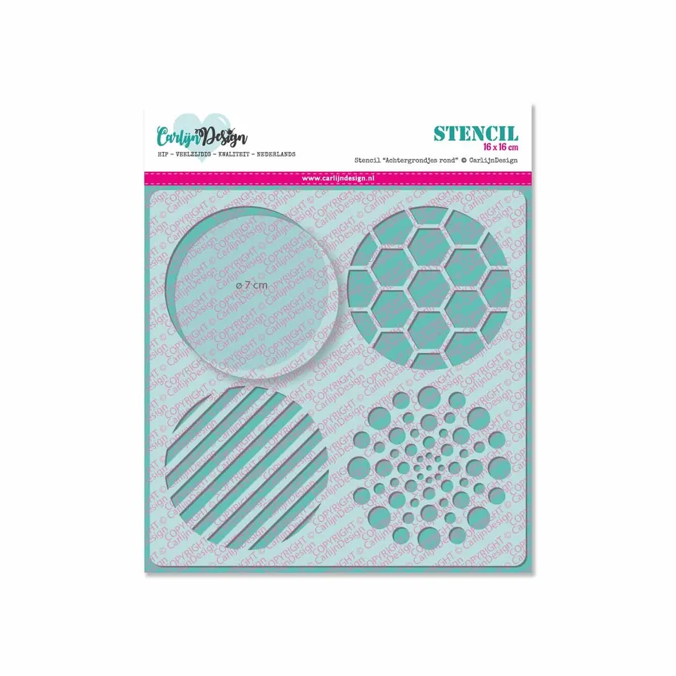 CarlijnDesign CDSC-0001 sjablong bakgrunn rund 16x16 cm