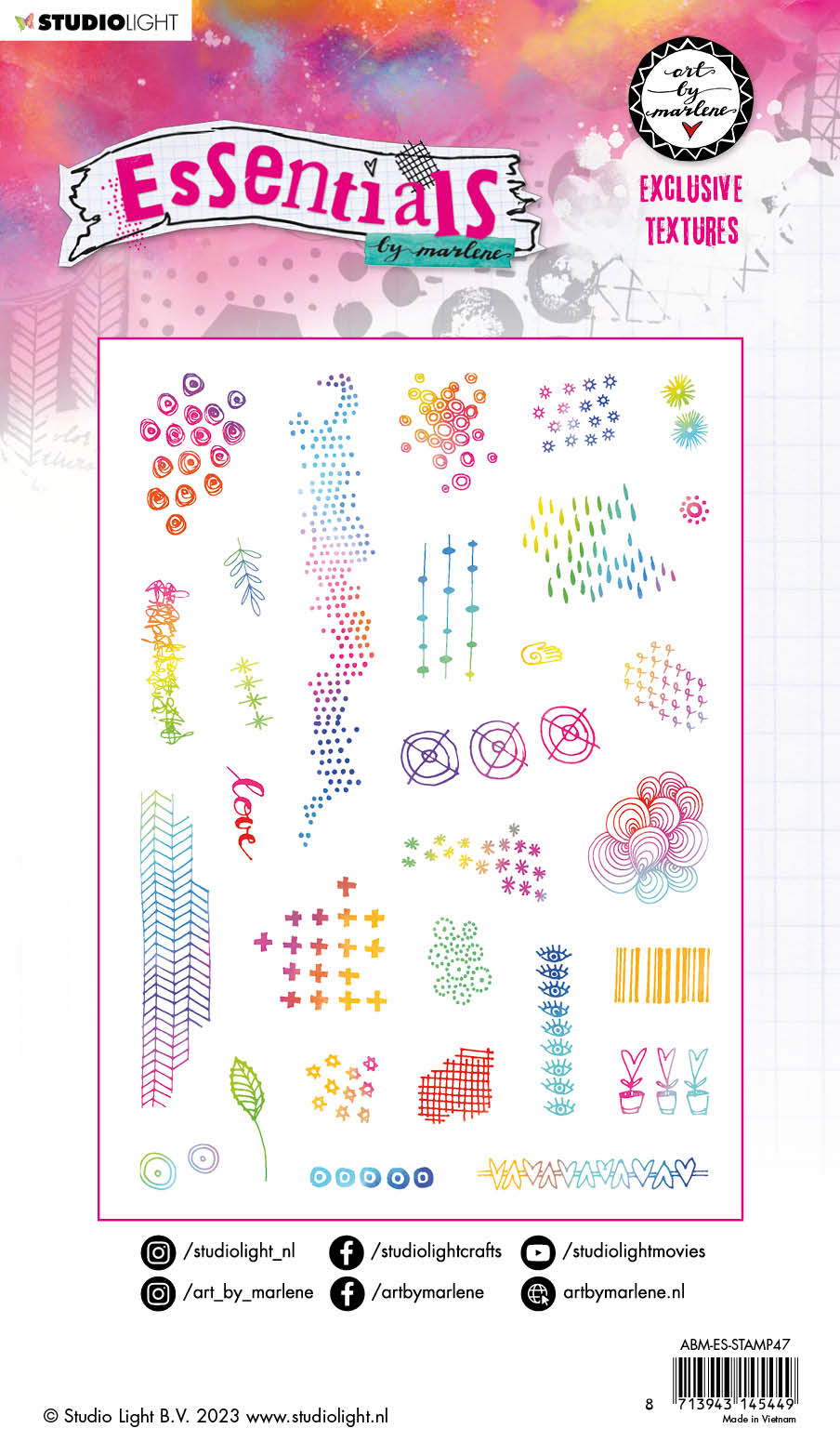 Art by Marlene Essentials Exclusive Textures gummistempel