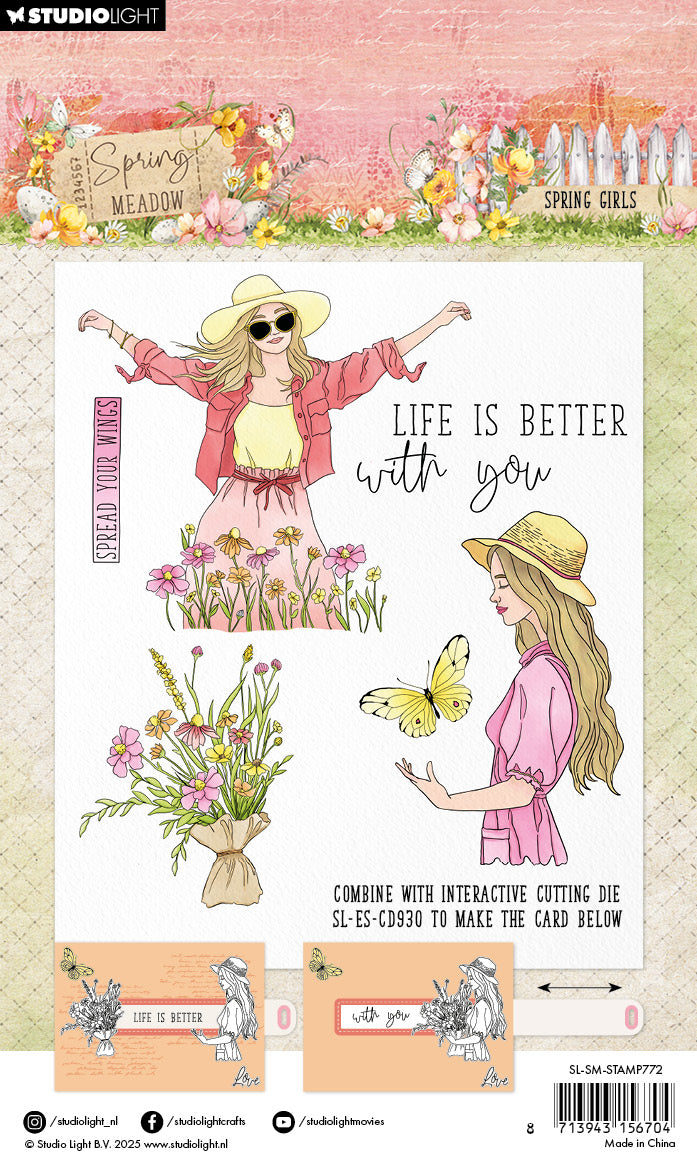 Studio Light Spring Meadow Spring Girls clear stempel 93x136 mm