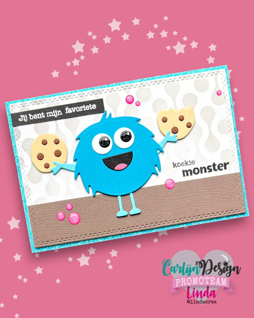 CarlijnDesign Monster CDST-0153 stempelsett bursdag A6