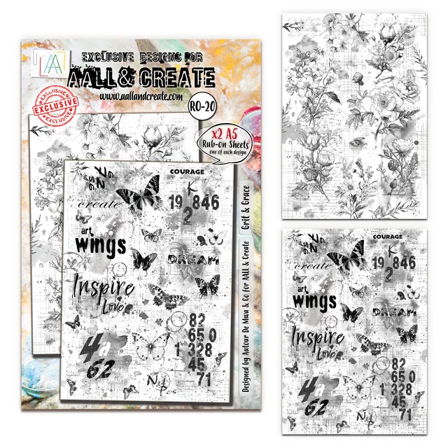 AALL & Create RO-20 Grit & Grace rub-ons A5 2-pk